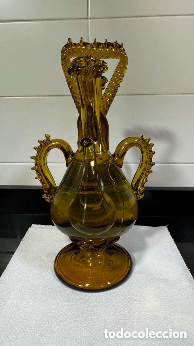 Antig&uuml;edades: Botijo-Aceitera Catal&aacute;n cristal soplado - Foto 8