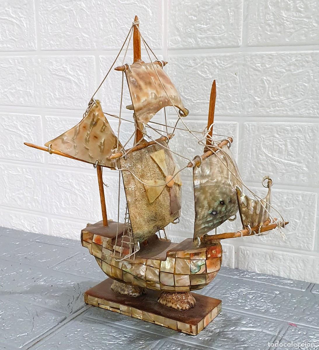 Antig&uuml;edades: Barco carabela en nacar - Foto 2