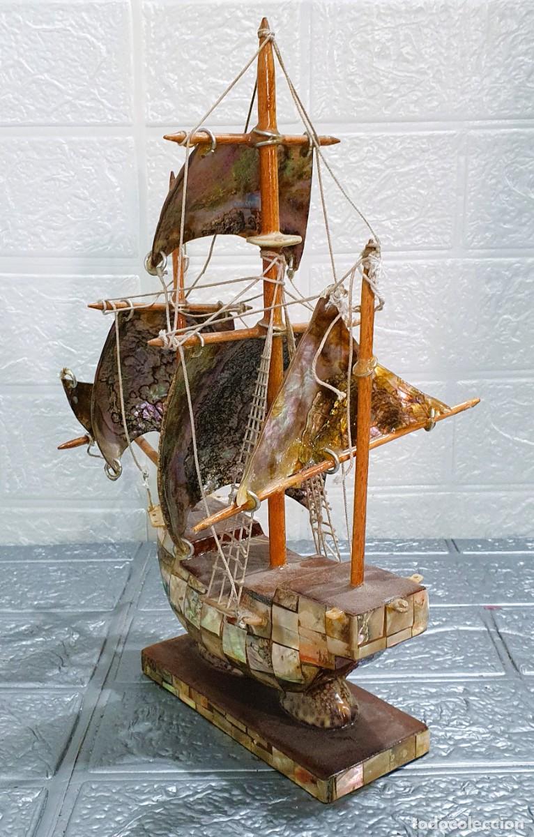 Antig&uuml;edades: Barco carabela en nacar - Foto 5