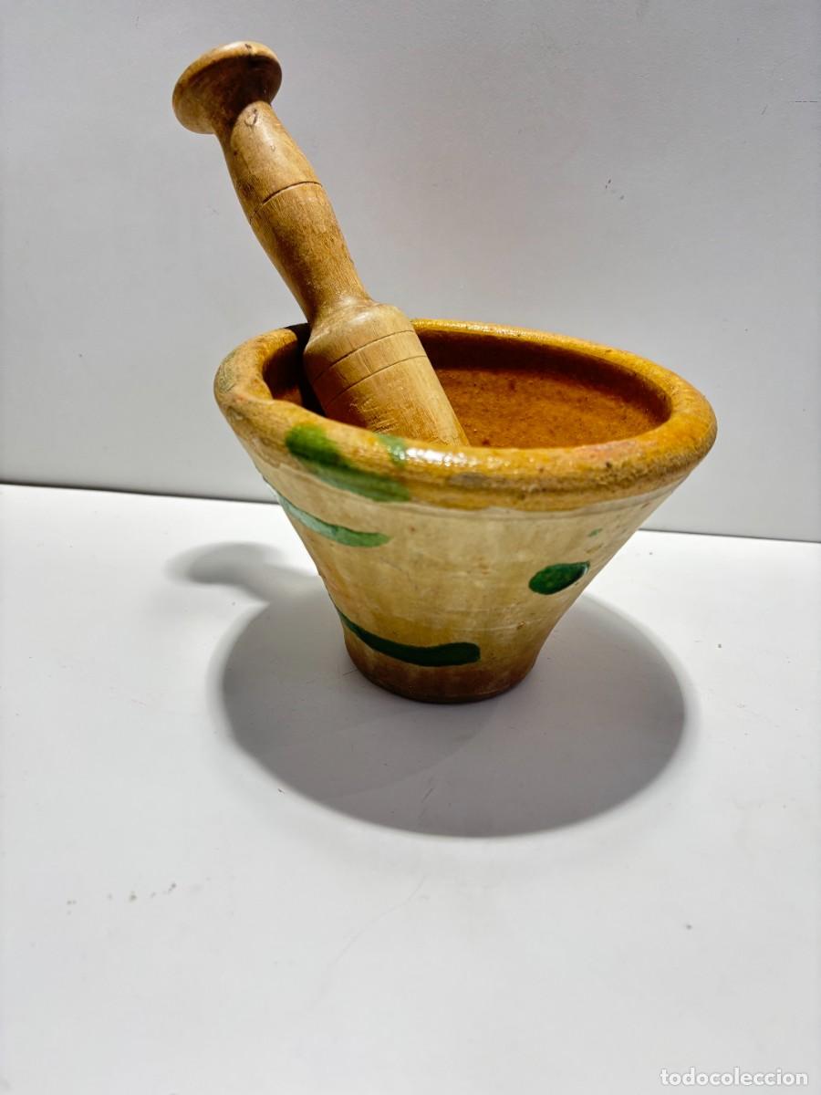 Antig&uuml;edades: MORTERO ARTESANAL DE BARRO ANTIGUO