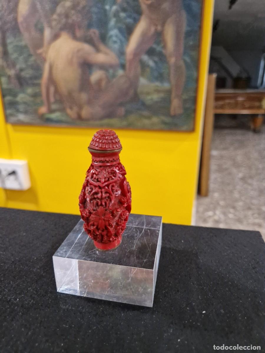 Antig&uuml;edades: Botella de snuff laca cinabrio - Foto 4