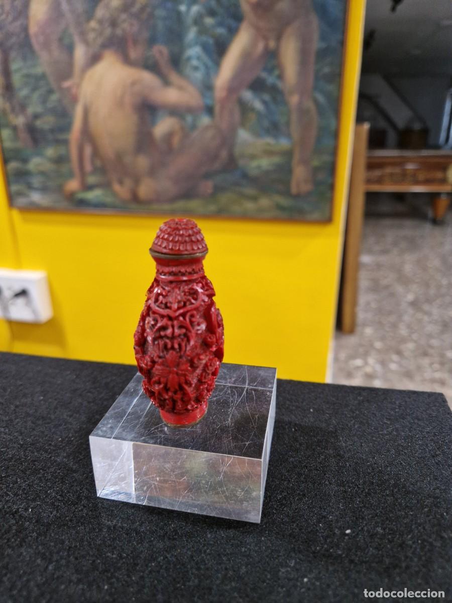 Antig&uuml;edades: Botella de snuff laca cinabrio - Foto 5