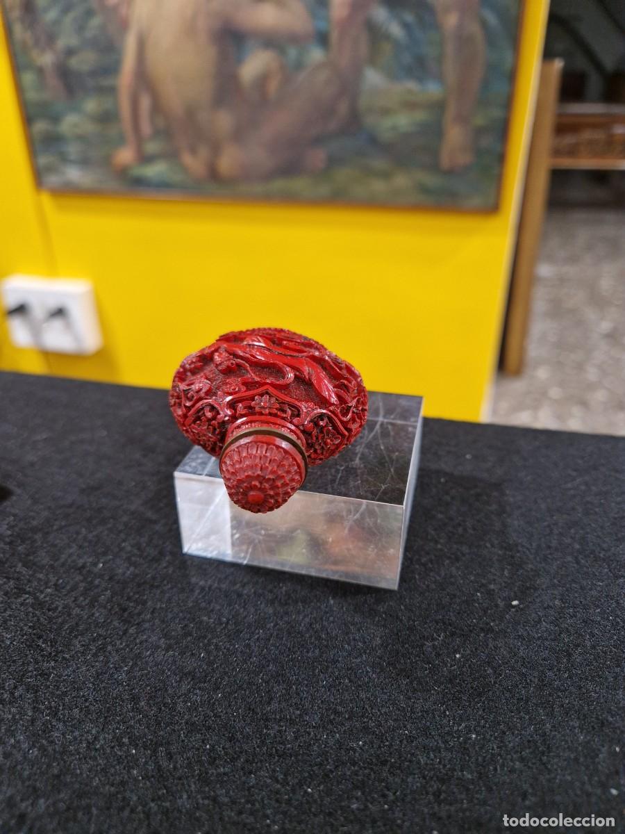 Antig&uuml;edades: Botella de snuff laca cinabrio - Foto 6