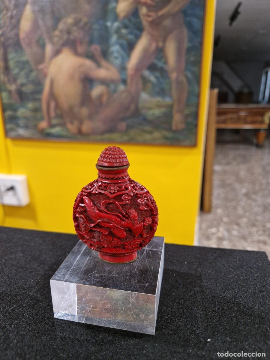 Antig&uuml;edades: Botella de snuff laca cinabrio - Foto 8