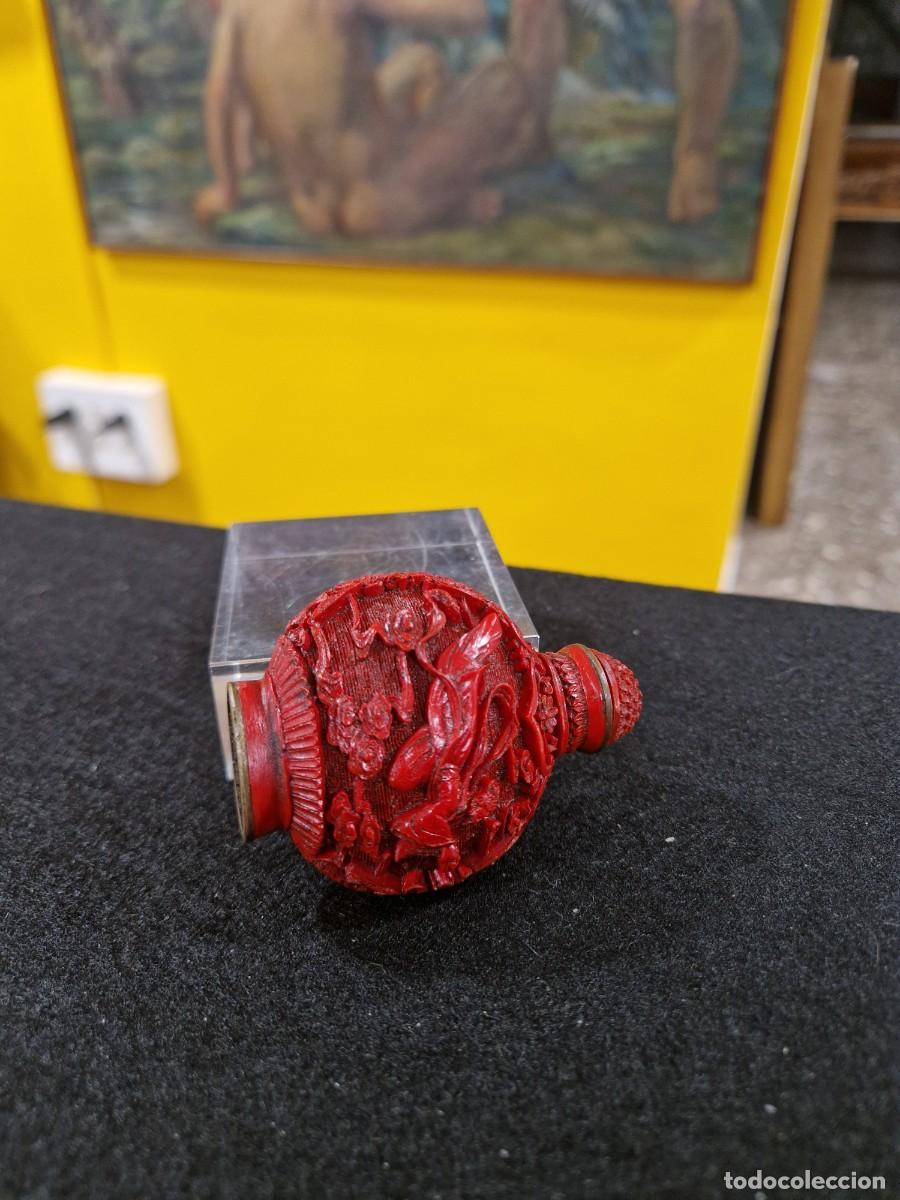 Antig&uuml;edades: Botella de snuff laca cinabrio - Foto 9