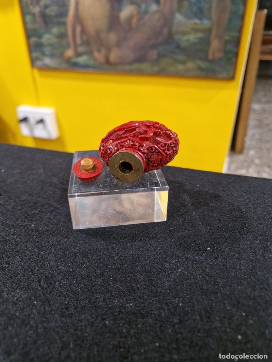 Antig&uuml;edades: Botella de snuff laca cinabrio - Foto 11