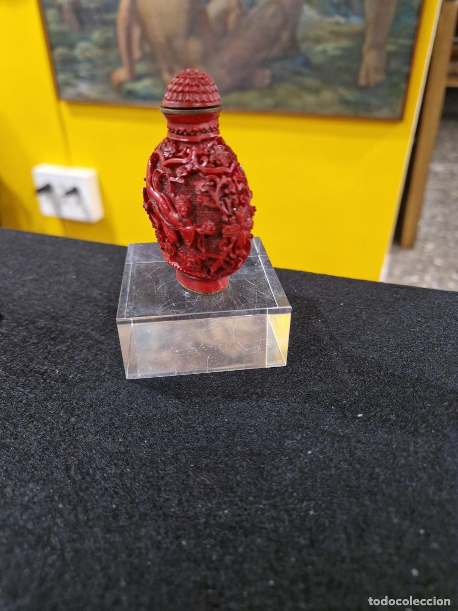 Antig&uuml;edades: Botella de snuff laca cinabrio - Foto 12