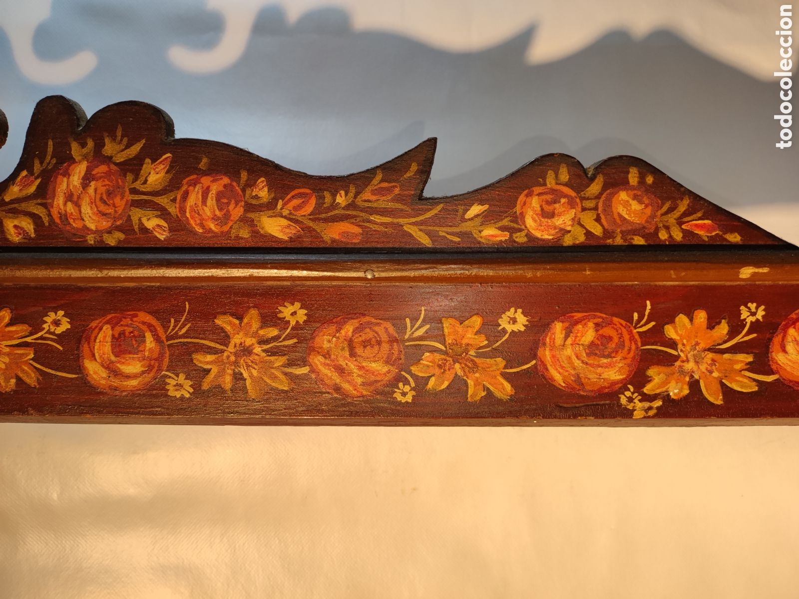 Antig&uuml;edades: Friso de madera pintado antiguo - Foto 3