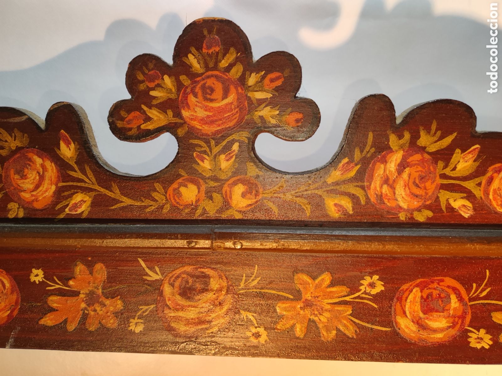 Antig&uuml;edades: Friso de madera pintado antiguo - Foto 4