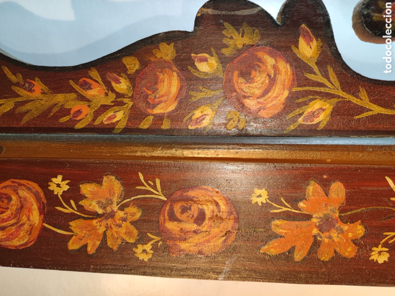 Antig&uuml;edades: Friso de madera pintado antiguo - Foto 5