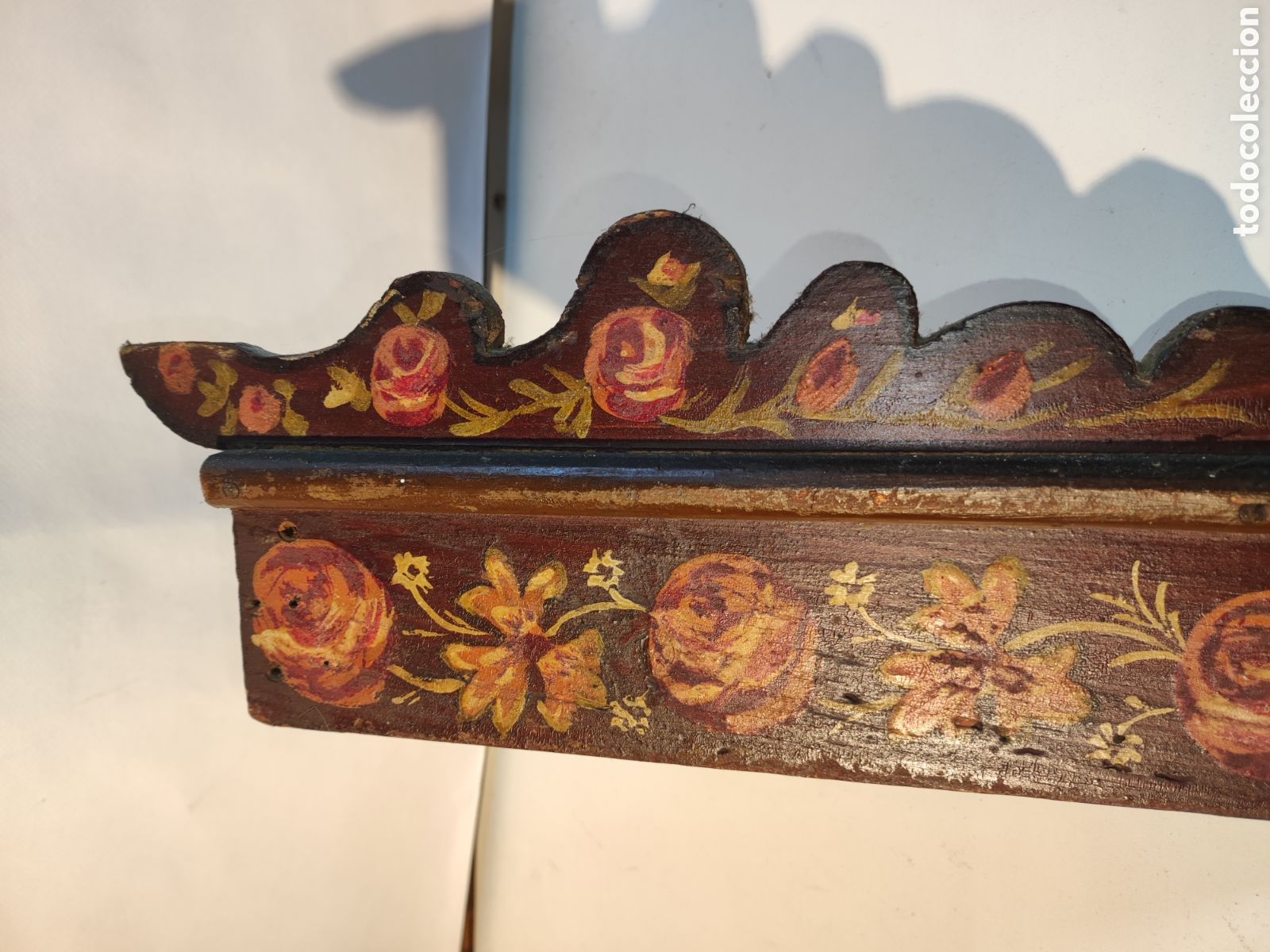 Antig&uuml;edades: Friso de madera pintado antiguo - Foto 6