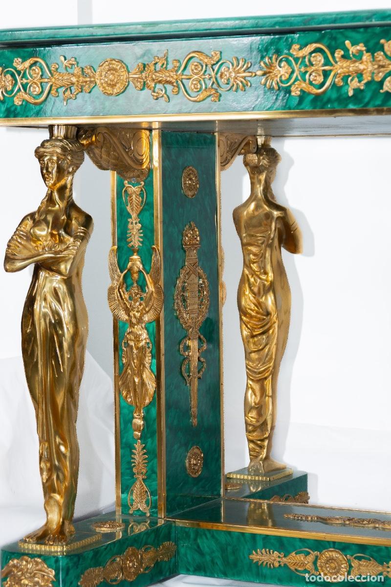 Antig&uuml;edades: MESA ESTILO IMPERIO CON DETALLES EN BRONCE - Foto 7