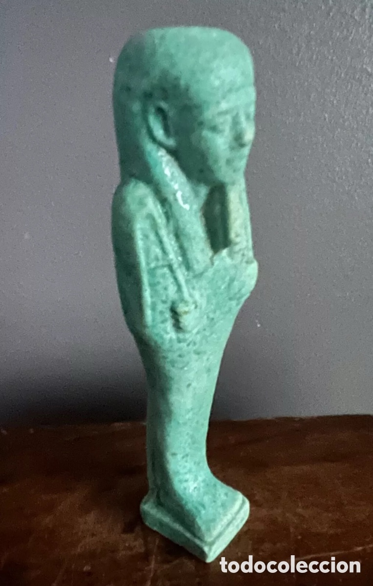 Antig&uuml;edades: Blau glasierter Kalkstein-Uschebti - Foto 3