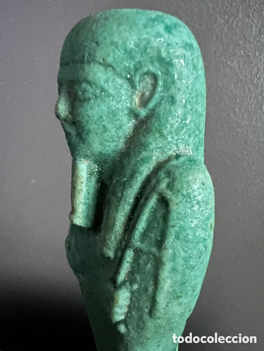Antig&uuml;edades: Blau glasierter Kalkstein-Uschebti - Foto 10