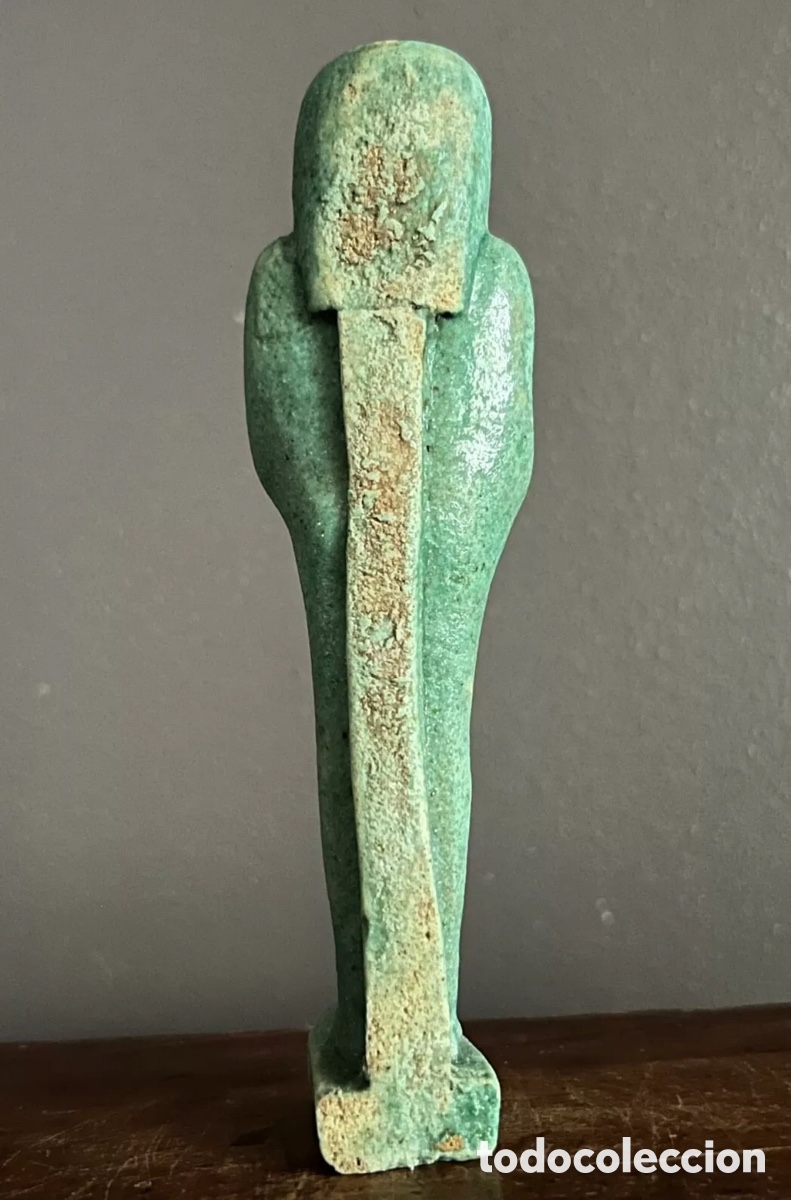 Antig&uuml;edades: Blau glasierter Kalkstein-Uschebti - Foto 14