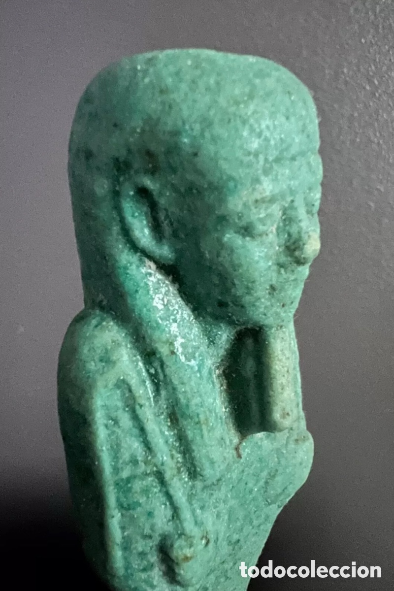 Antig&uuml;edades: Blau glasierter Kalkstein-Uschebti