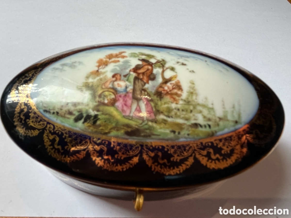 Antiques: CAJA JOYERO PORCELANA FRANCESA ESTILO S&Egrave;VRES. ENV&Iacute;O GRATIS.