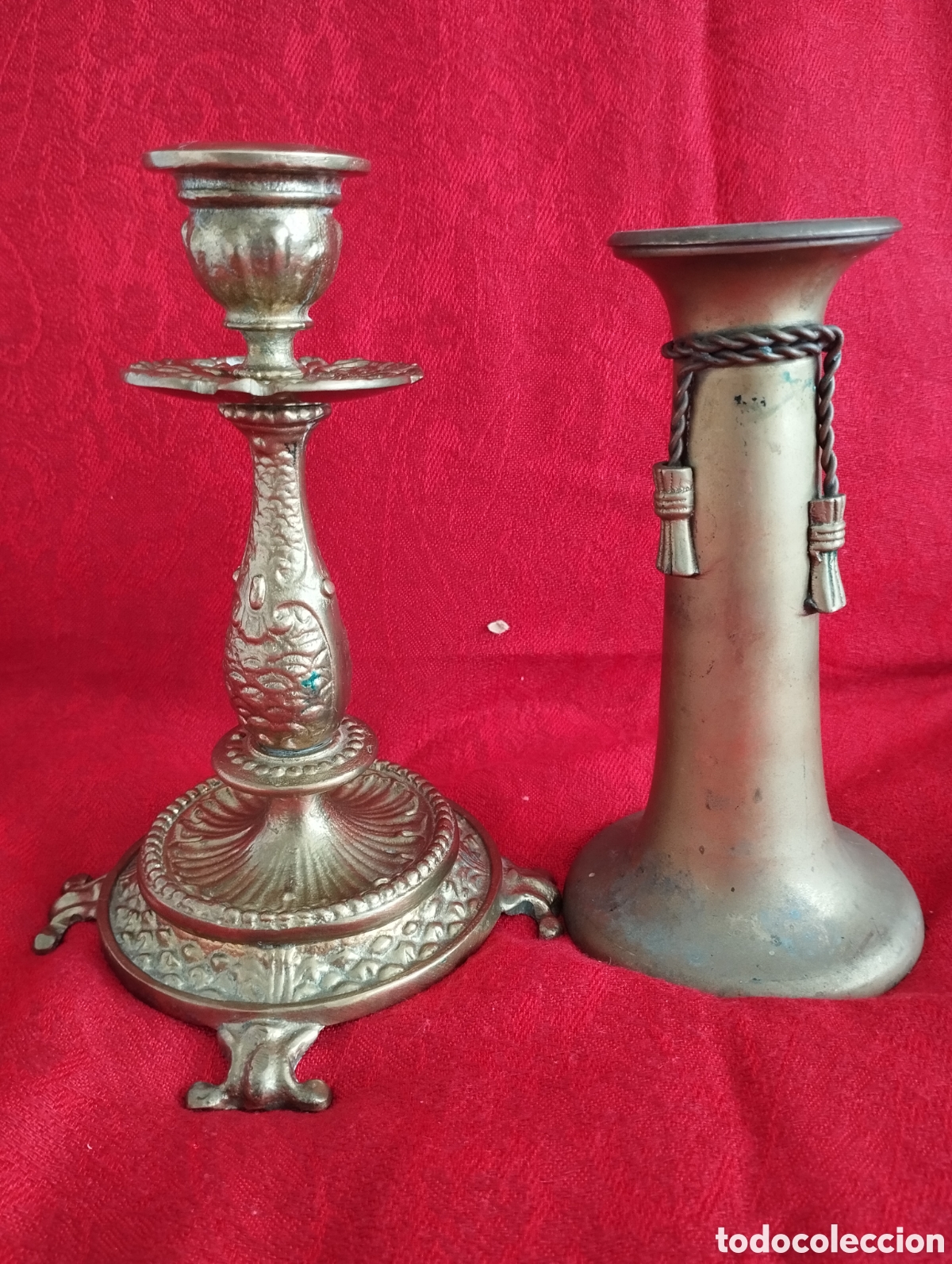 Antig&uuml;edades: Antiguos Candelabros Bronce. - Foto 3