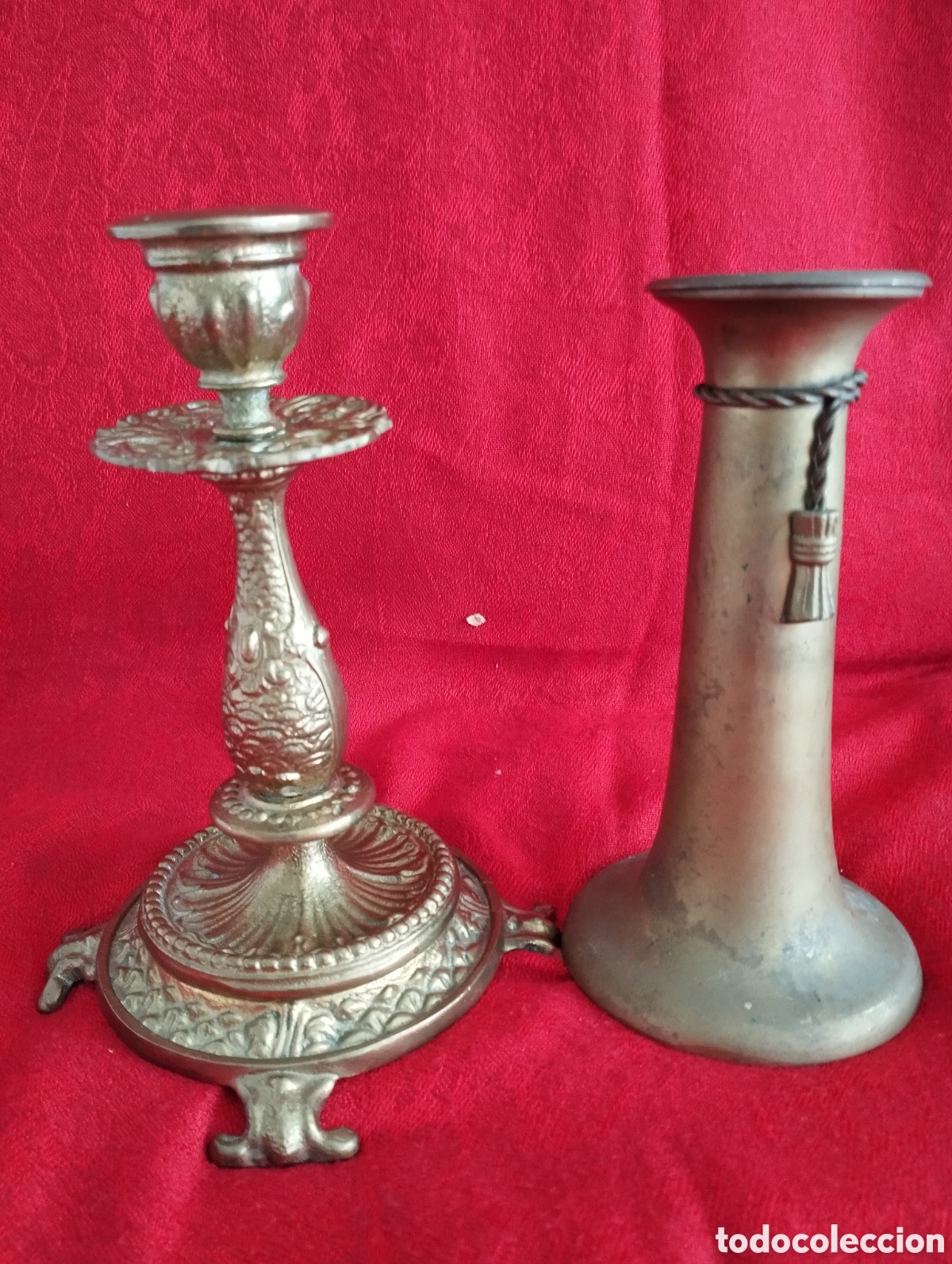 Antig&uuml;edades: Antiguos Candelabros Bronce. - Foto 5