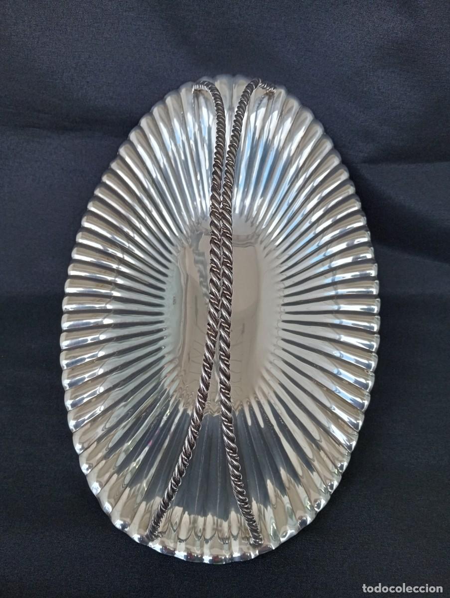 Antig&uuml;edades: CESTA FRUTERO CENTRO DE MESA DE ALPACA - Foto 4