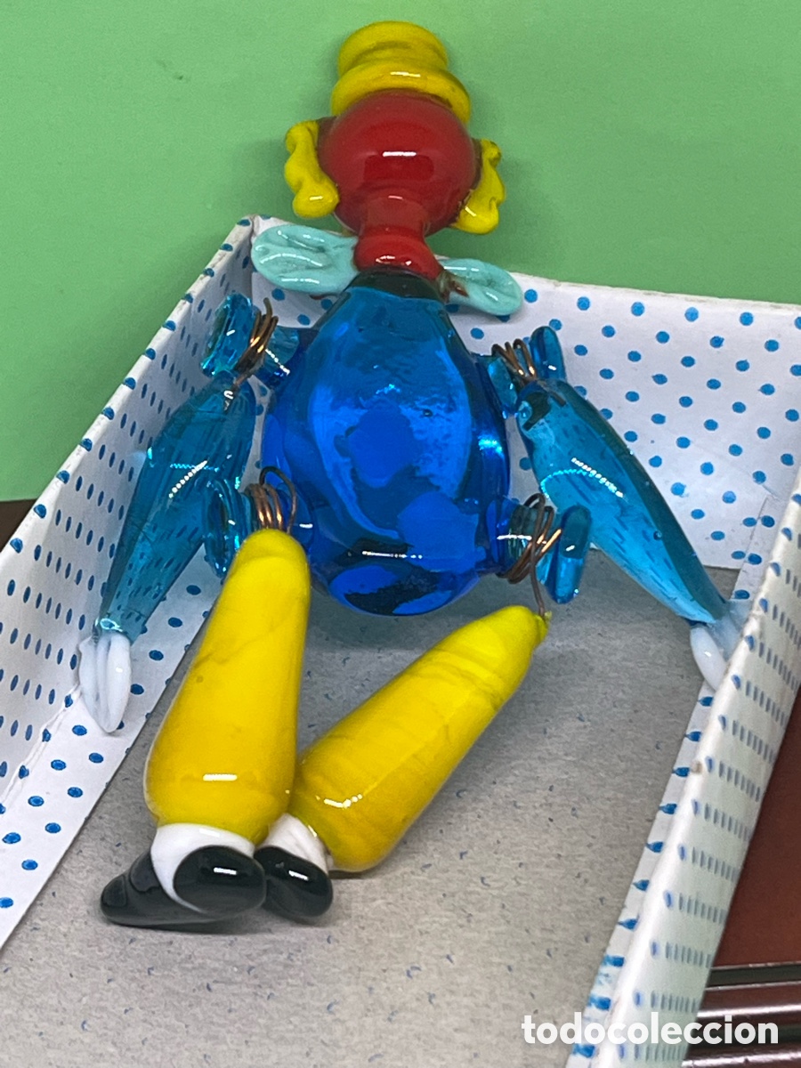 Antig&uuml;edades: PAYASO DE CRISTAL DE MURANO EN SU CAJA - Foto 4