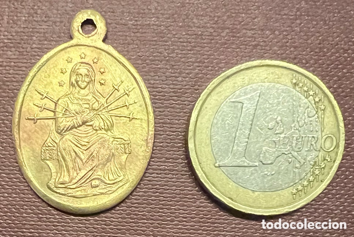 Antig&uuml;edades: Medalla Religiosa Virgen de los Dolores - Foto 1