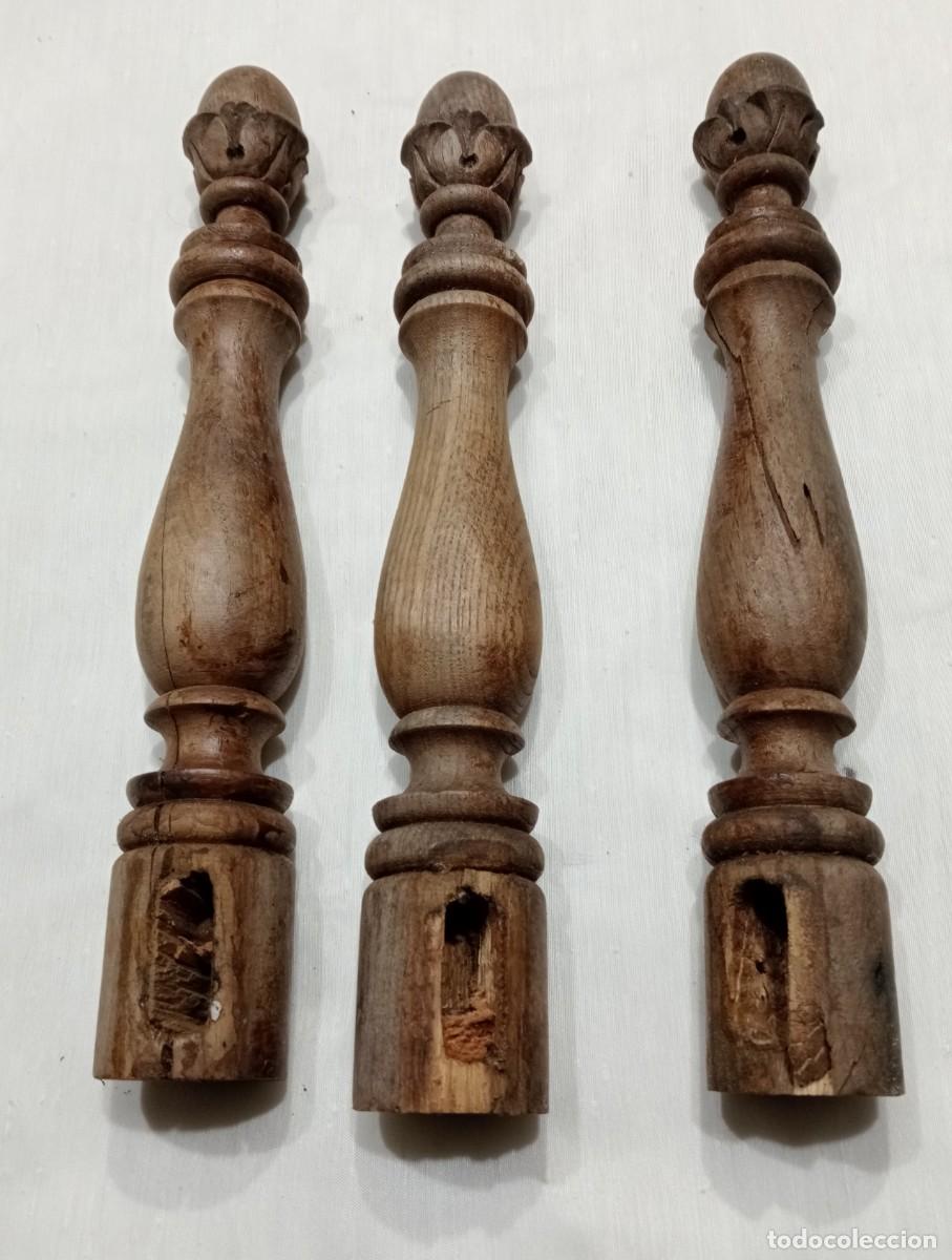 Antig&uuml;edades: 3 COLUMNAS DE 30 CM DE CASTA&Ntilde;O, ANTIGUAS - Foto 1