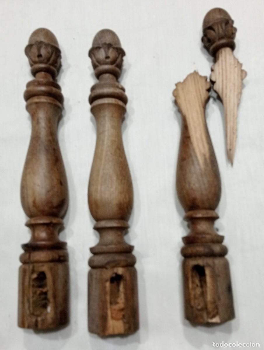 Antig&uuml;edades: 3 COLUMNAS DE 30 CM DE CASTA&Ntilde;O, ANTIGUAS - Foto 2