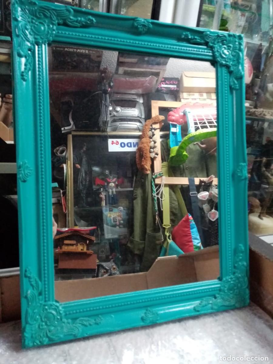 Antig&uuml;edades: MARCO AZUL TURQUESA 47 x 37 cm - Foto 1