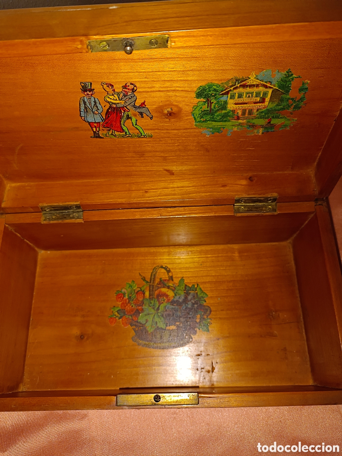 Antig&uuml;edades: Caja de madera muy antigua - Foto 3