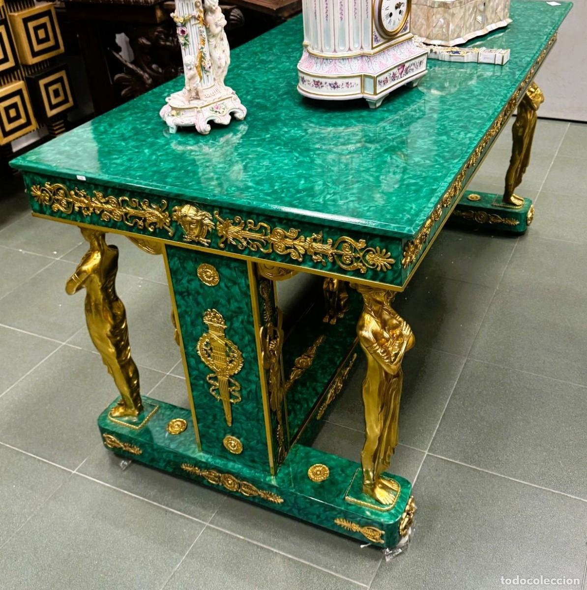 Antig&uuml;edades: MESA ESTILO IMPERIO CON DETALLES EN BRONCE - Foto 2