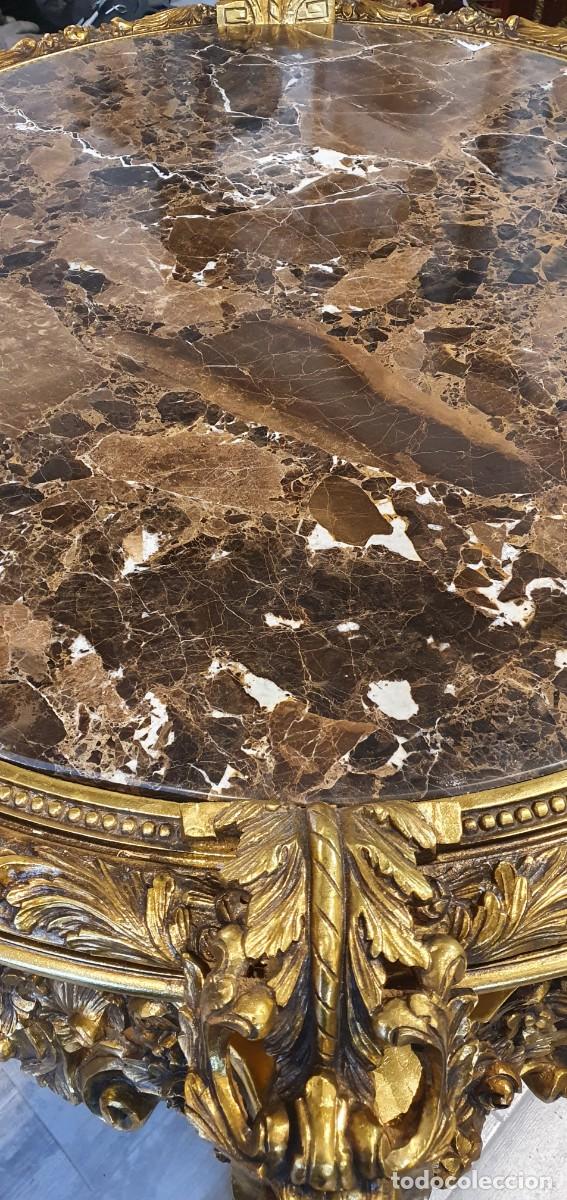 Antig&uuml;edades: Mesa de estilo barroco en madera tallada y pan de oro - Foto 8