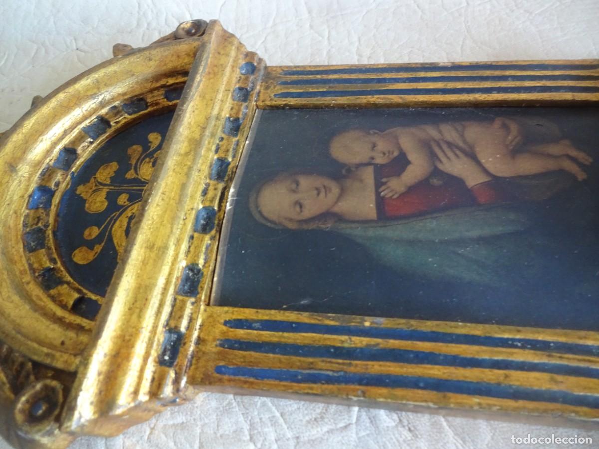 Antig&uuml;edades: antigua benditera Francesa con pan de oro y madera - Foto 4