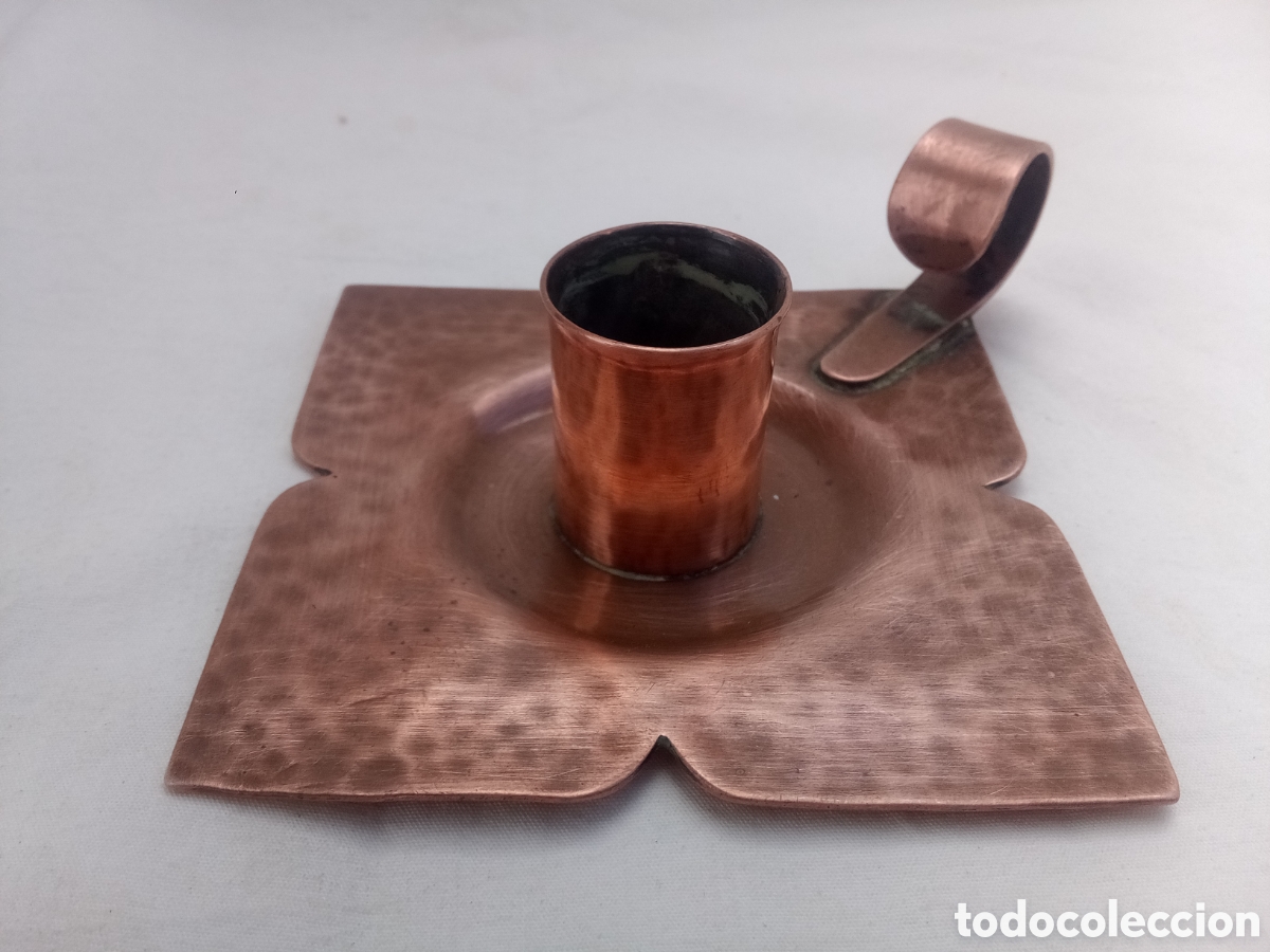 Antig&uuml;edades: PALMATORIA DE COBRE - PORTAVELAS *BC - Foto 2