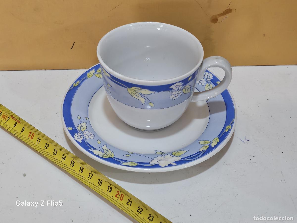 Antig&uuml;edades: tazon y plato de porcelana - Foto 1