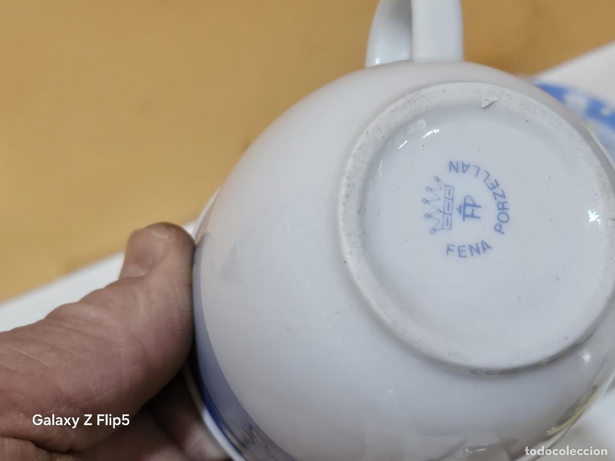 Antig&uuml;edades: tazon y plato de porcelana - Foto 2