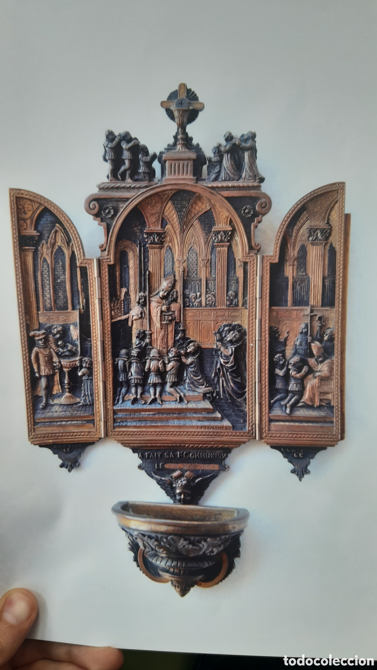 Antig&uuml;edades: Tr&iacute;ptico de Bronce s. XIX - Foto 1