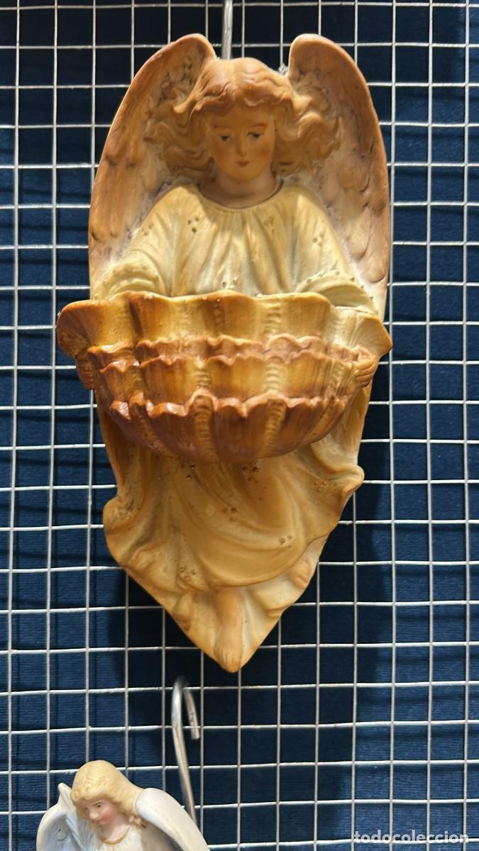 Antig&uuml;edades: BENDITERA DE &Aacute;NGEL CON CONCHA DE 18 CMS. DE LONGITUD - Foto 1