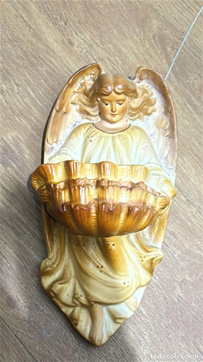 Antig&uuml;edades: BENDITERA DE &Aacute;NGEL CON CONCHA DE 18 CMS. DE LONGITUD - Foto 2