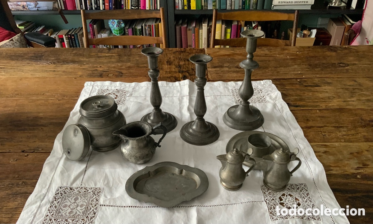 Antig&uuml;edades: Peltre - 9 (nueve)piezas - Foto 3