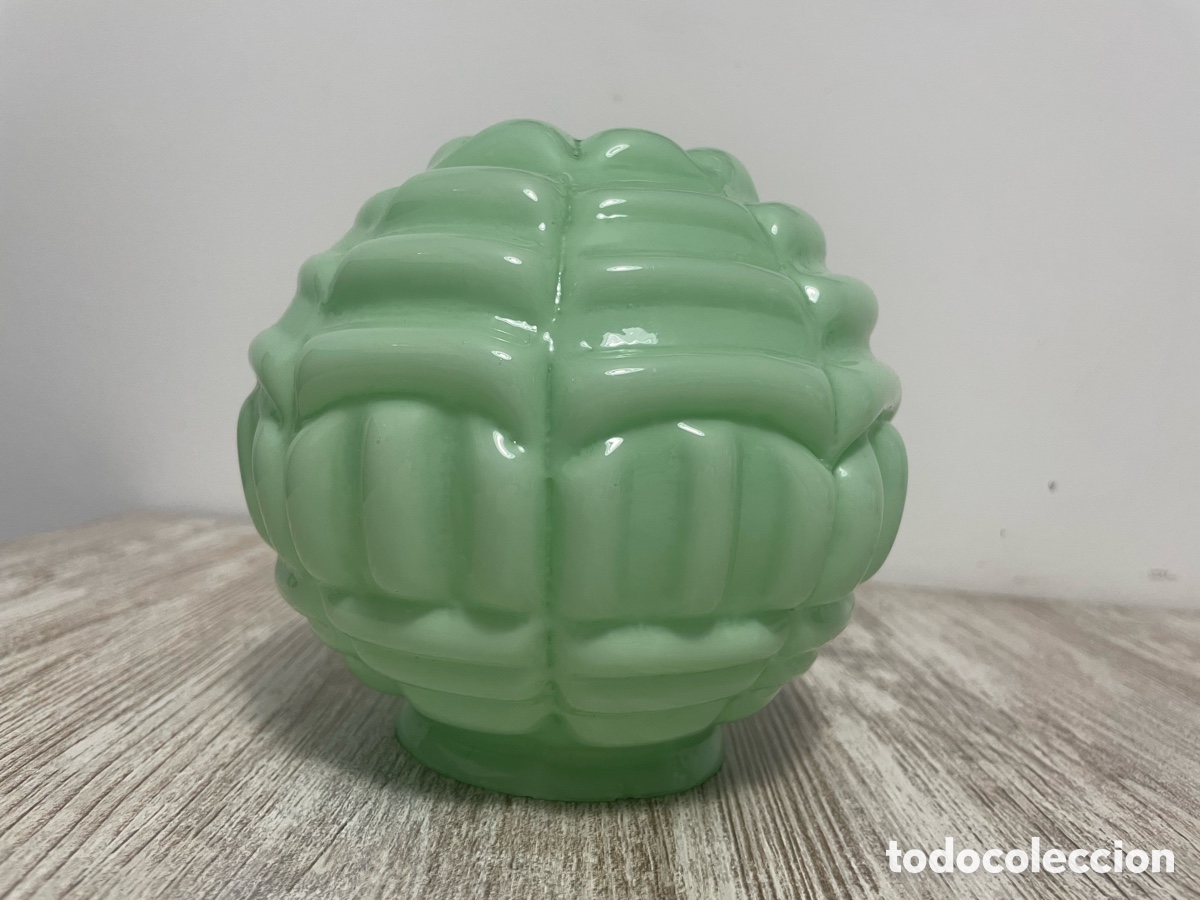 Antig&uuml;edades: L&Aacute;MPARA TECHO OPALINA VERDE - Foto 5