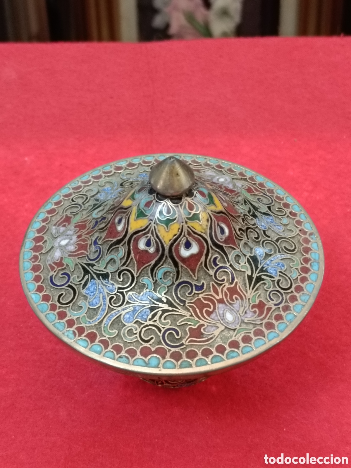 Antig&uuml;edades: CUENCO ESMALTE CLOISONNE 20CM ALTO. - Foto 2