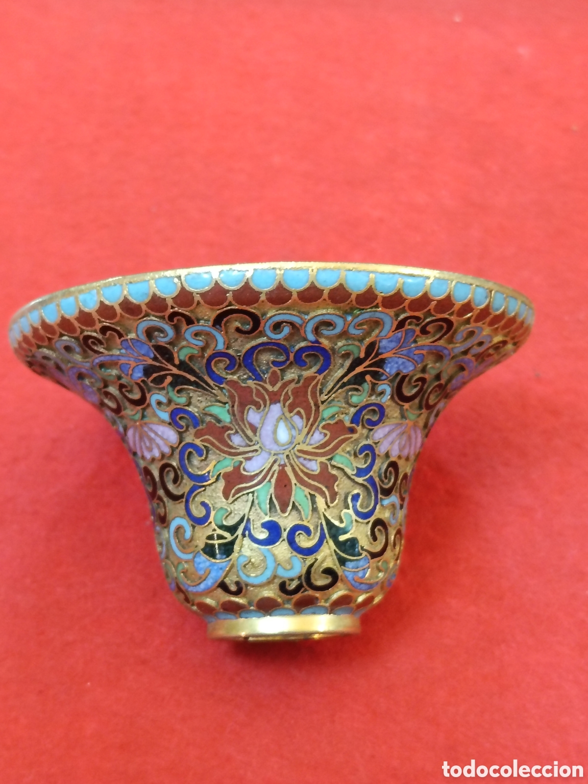 Antig&uuml;edades: CUENCO ESMALTE CLOISONNE 20CM ALTO. - Foto 8