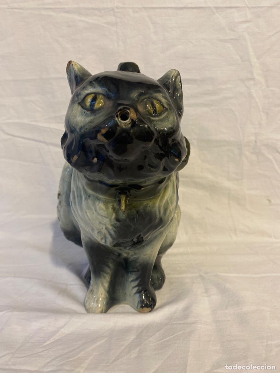 Antig&uuml;edades: CURIOSO BOTIJO ANTIGUO CON FORMA DE GATO. - Foto 2