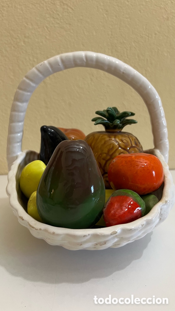 Antig&uuml;edades: FRUTERO CENTRO DE MESA DE CER&Aacute;MICA DE MANISES - Foto 2