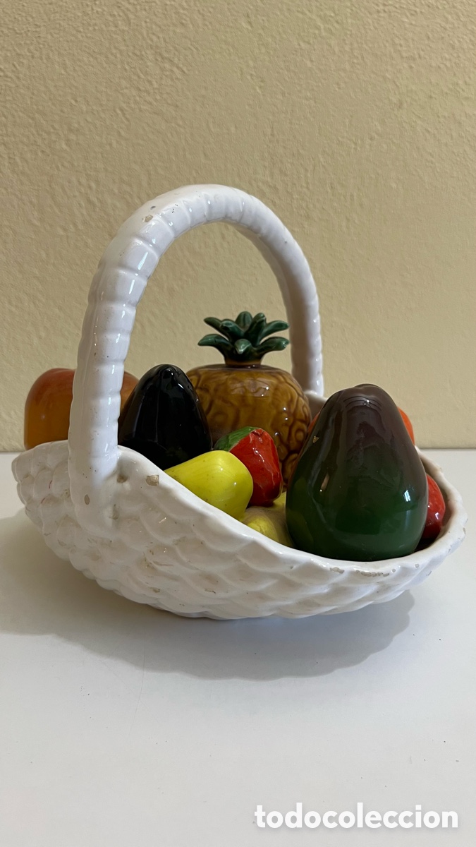 Antig&uuml;edades: FRUTERO CENTRO DE MESA DE CER&Aacute;MICA DE MANISES - Foto 3