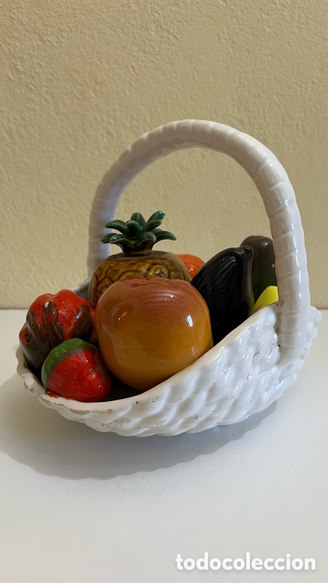Antig&uuml;edades: FRUTERO CENTRO DE MESA DE CER&Aacute;MICA DE MANISES - Foto 4