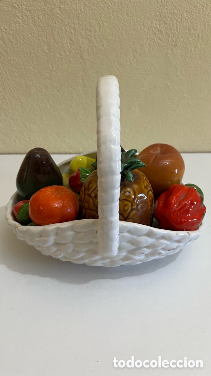 Antig&uuml;edades: FRUTERO CENTRO DE MESA DE CER&Aacute;MICA DE MANISES - Foto 8