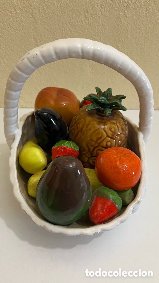 Antig&uuml;edades: FRUTERO CENTRO DE MESA DE CER&Aacute;MICA DE MANISES - Foto 1