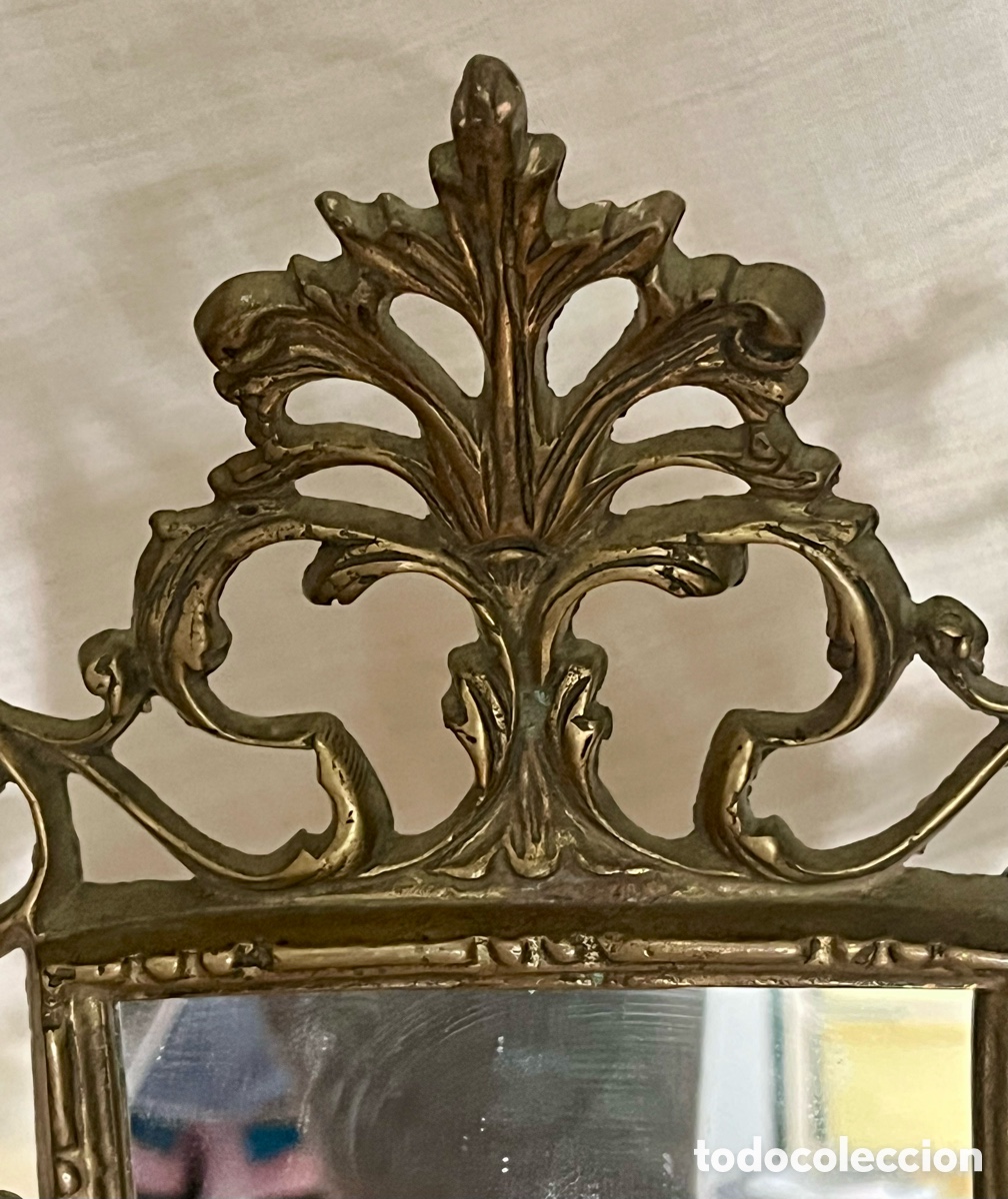 Antig&uuml;edades: ESPEJO DE BRONCE SIGLO XIX, - Foto 4